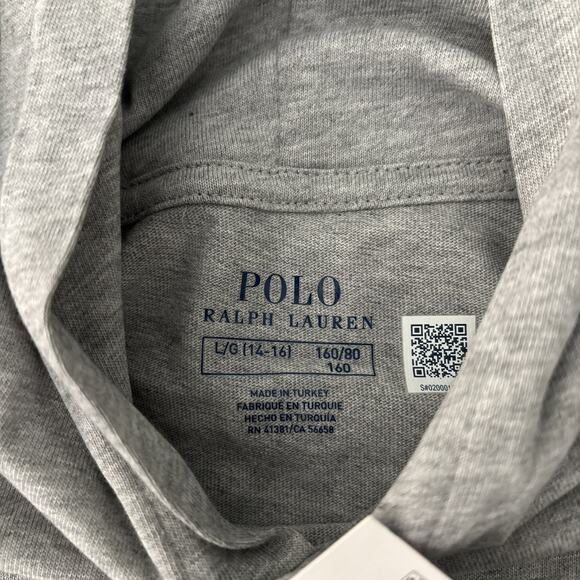 Polo Ralph Lauren Bear Christmas T Shirt Hoodie Gray Boys Size L(14-16) NWT - Picture 4 of 9